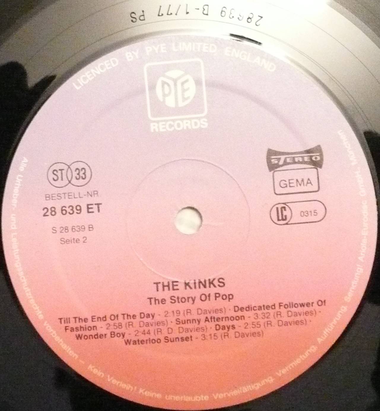 The Kinks The Story Of Pop [lp label b d]